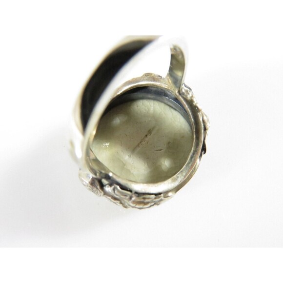 Japanese Satsuma Deity God of Fortune Hand Painted Button Ring Sterling - Picture 6 of 9